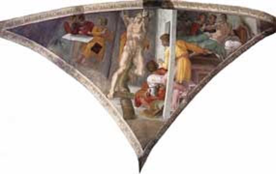 ענשו של המן, מיכאלאנג`לו, 1510